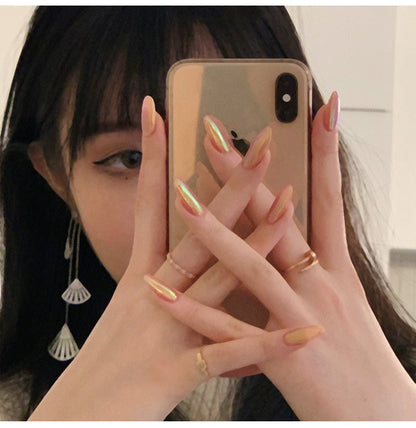 2024 Gradient Fake Nails Press on Nail Diamond Cross Art Long Tips False Forms with Glue Stick Stickers Reusable Set