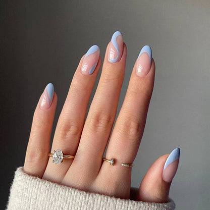 24P Removable Ballerina Press On Nail Art Long Round Head Fake Nails Full Cover Artificial Wearing Reusable False Nails Finished