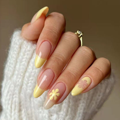 24P Removable Ballerina Press On Nail Art Long Round Head Fake Nails Full Cover Artificial Wearing Reusable False Nails Finished