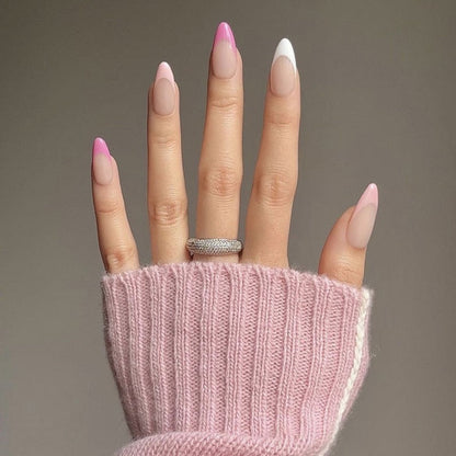 24P Removable Ballerina Press On Nail Art Long Round Head Fake Nails Full Cover Artificial Wearing Reusable False Nails Finished