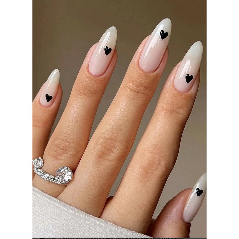 24P Removable Ballerina Press On Nail Art Long Round Head Fake Nails Full Cover Artificial Wearing Reusable False Nails Finished