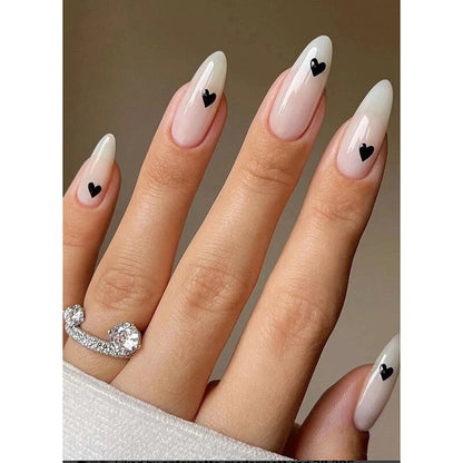 24P Removable Ballerina Press On Nail Art Long Round Head Fake Nails Full Cover Artificial Wearing Reusable False Nails Finished