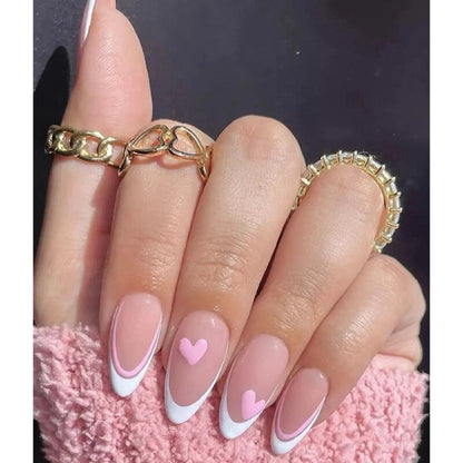 24P Removable Ballerina Press On Nail Art Long Round Head Fake Nails Full Cover Artificial Wearing Reusable False Nails Finished
