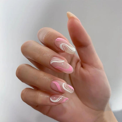 24Pcs/Box White French Fake Nails Press on Long XL Length Rhinestone Design False Nails Full Cover Acrylic Nail Tips