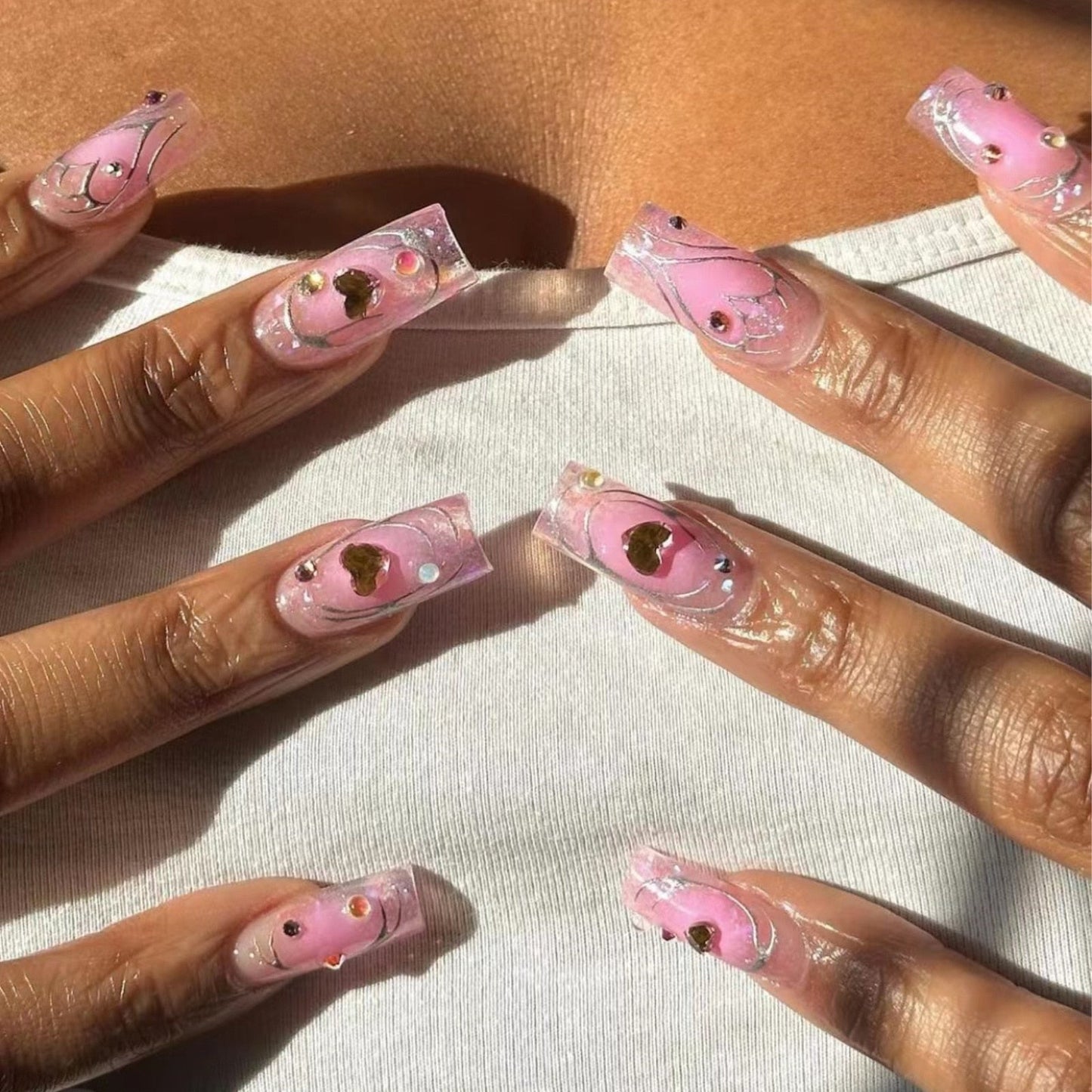 24Pcs Purple Y2K Press on Nails Star Diamond Designs Full Cover Fake Nails Long Coffin Acrylic False Nails for Women 2024 New