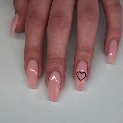 24Pcs/Set Fake Nails With Glue Full Cover Nail Tips Press On Med Nails DIY Manicure Oval Head False Nails Pink Almond Artificial