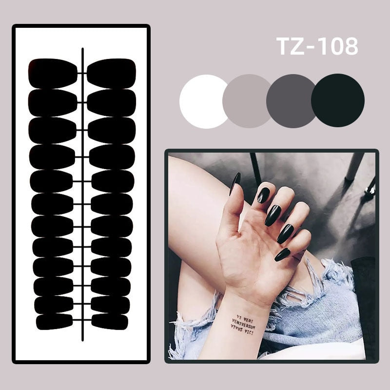 24Pcs Shiny Pearl Wearable False Nails Short Square Fake Nail Simple Summer Press on Nails Detachable Full Cover Nail Tips