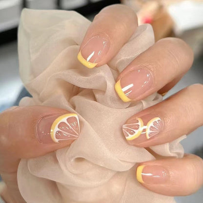 24Pcs Square Head False Nails 2024 New Full Cover Nail Tips Detachable Short Fake Nails Press on Nails Manicure Tools