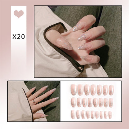 24Ps Childlike Fake Nails With Glue Cute Kawaii Personality Stick On Nails False Girls Short Press On Nail Art DIY Manicure Tool