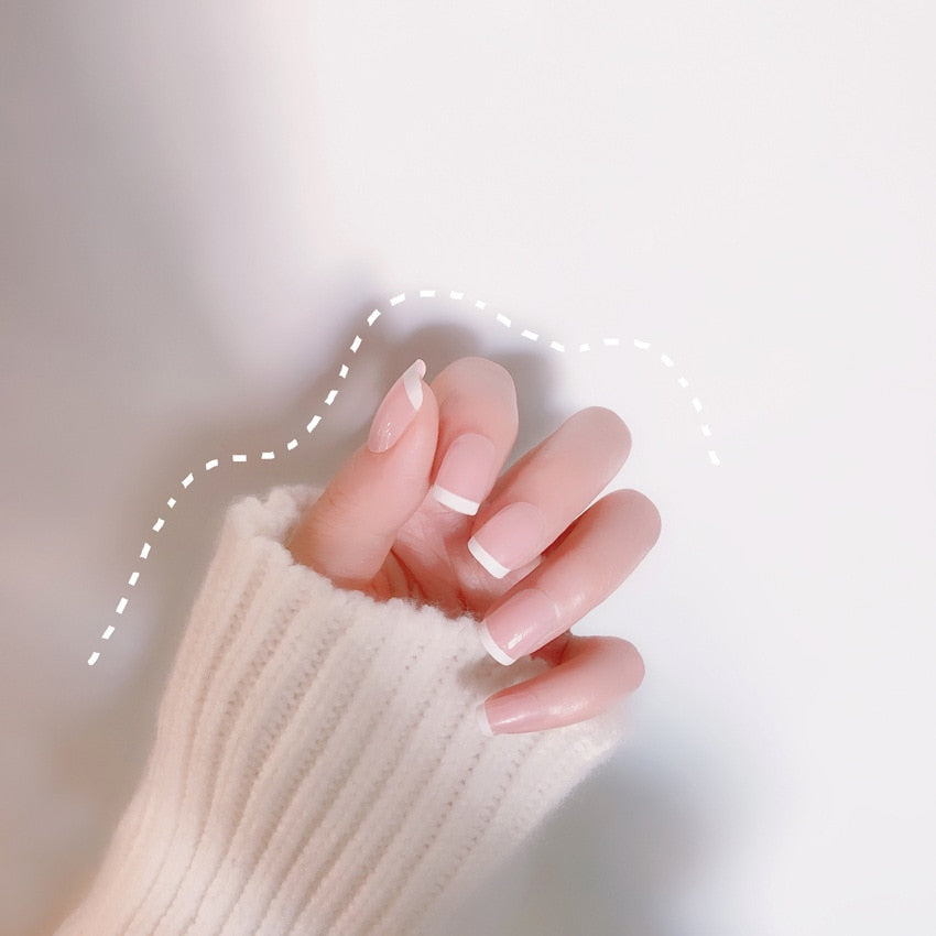 24Ps Childlike Fake Nails With Glue Cute Kawaii Personality Stick On Nails False Girls Short Press On Nail Art DIY Manicure Tool