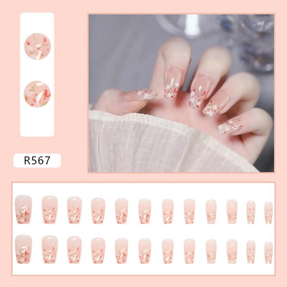 24Ps Childlike Fake Nails With Glue Cute Kawaii Personality Stick On Nails False Girls Short Press On Nail Art DIY Manicure Tool