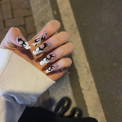 24Ps Childlike Fake Nails With Glue Cute Kawaii Personality Stick On Nails False Girls Short Press On Nail Art DIY Manicure Tool