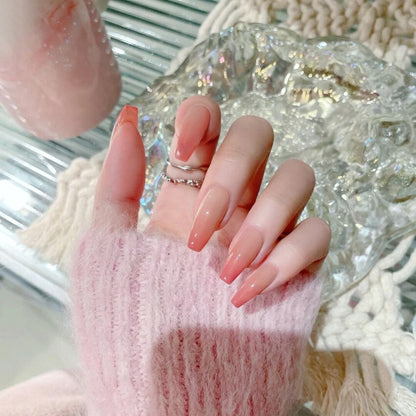 24Ps Childlike Fake Nails With Glue Cute Kawaii Personality Stick On Nails False Girls Short Press On Nail Art DIY Manicure Tool