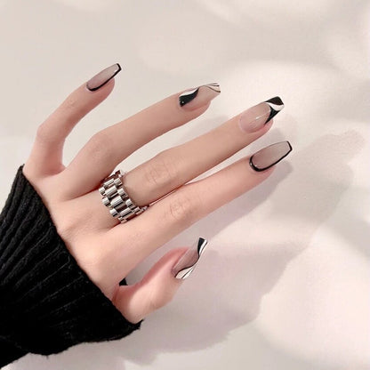 24Ps Childlike Fake Nails With Glue Cute Kawaii Personality Stick On Nails False Girls Short Press On Nail Art DIY Manicure Tool