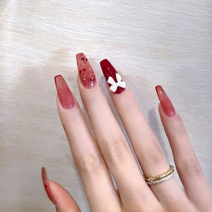 24Ps Childlike Fake Nails With Glue Cute Kawaii Personality Stick On Nails False Girls Short Press On Nail Art DIY Manicure Tool