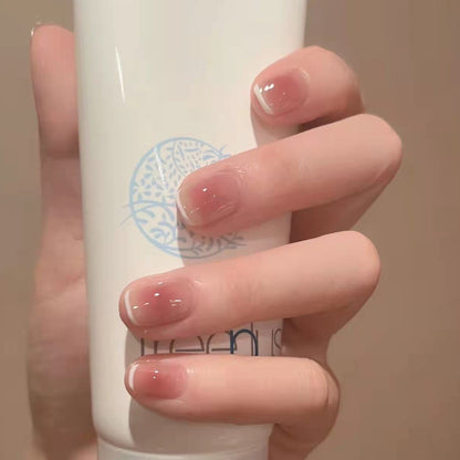 24Ps Childlike Fake Nails With Glue Cute Kawaii Personality Stick On Nails False Girls Short Press On Nail Art DIY Manicure Tool