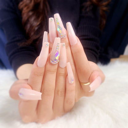 24p Black and White Flame Yin Yang Chessboard Pink Ballet Fake Nail Coffin Full Cover Artificial False Nails Press on Nail Art