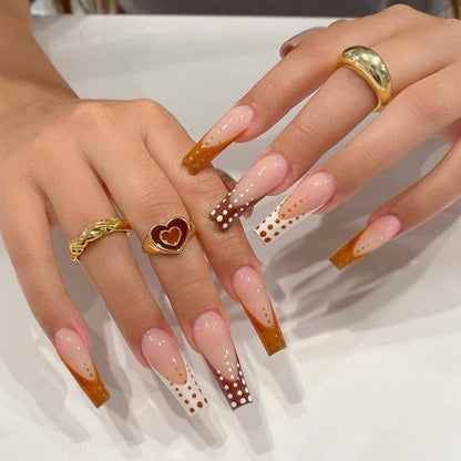 24p Black and White Flame Yin Yang Chessboard Pink Ballet Fake Nail Coffin Full Cover Artificial False Nails Press on Nail Art
