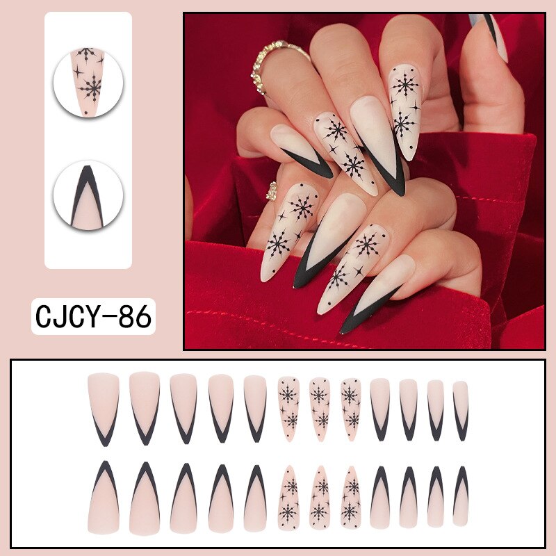 24pcs/Box Charming Pink Flame Short Ballet Wearable Fake Nails press on Square Head Full Cover Detachable Finished Fingernails