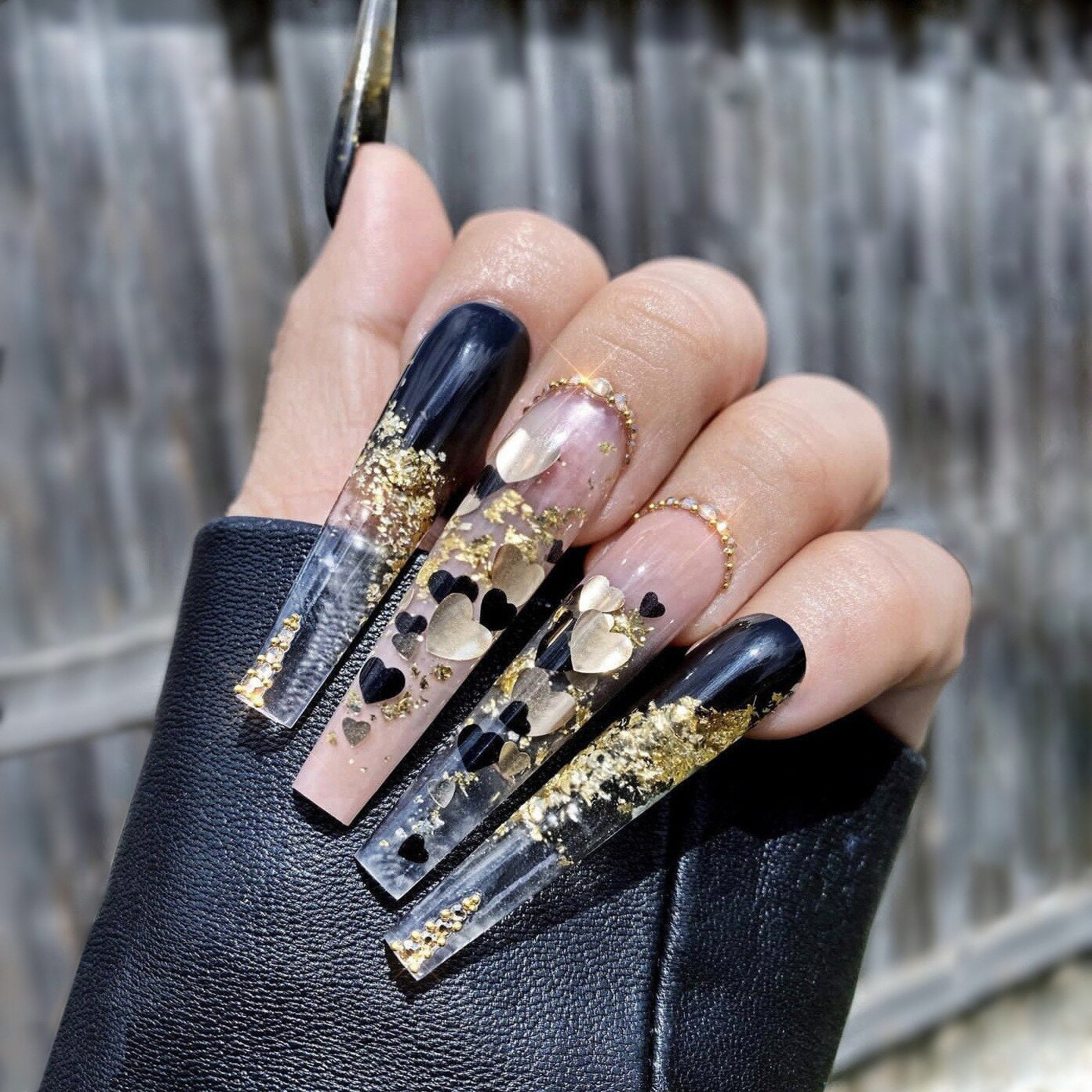 24pcs Detachable XL Ballerina flower artificial nails with designs Full Cover French fake nails set press on diamond false nails