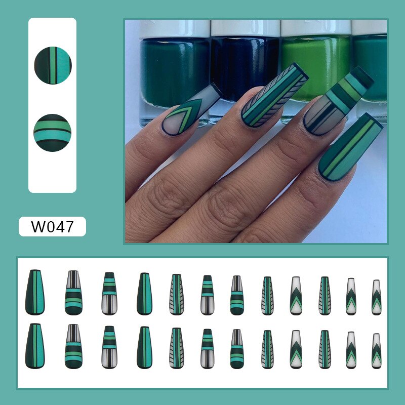 24pcs Douyin 2024 Nail Press on Long Ballet False Nails Extension Tip Reusable Adhesive Y2k Pink Black Sweet Cool Style Manicure