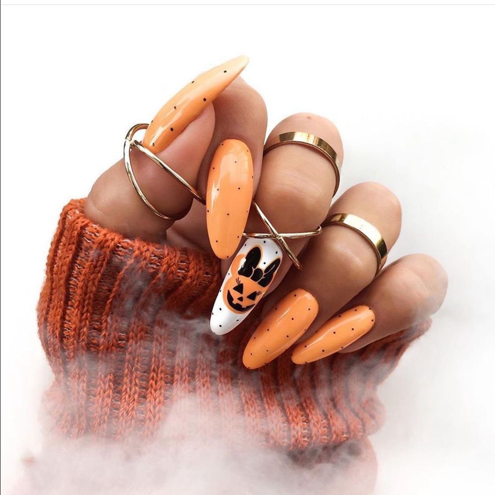 24pcs Fake Nails Halloween Long Style Full Cover False Nails DIY Glue Press On Nails Nail Supplies For Ballerina False Nail Tip