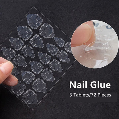 24pcs Girlish Colorful Graffiti Nail Art Fake Nails With Glue Pink Purple Short Press on False Nails With Wearing Tools