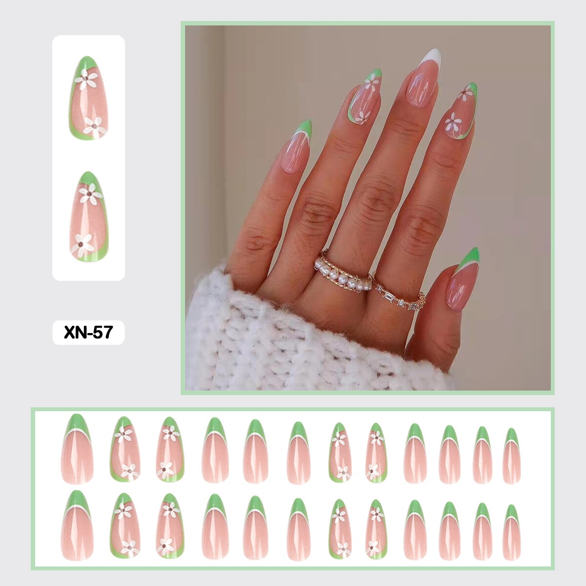 24pcs Girlish Colorful Graffiti Nail Art Fake Nails With Glue Pink Purple Short Press on False Nails With Wearing Tools