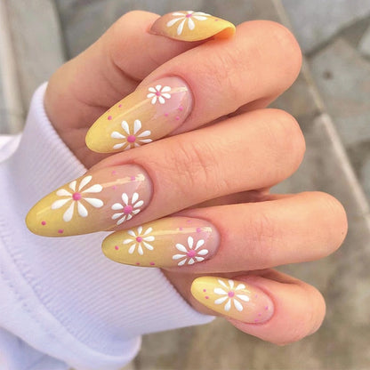 24pcs Light Green Stripe Gradient Wearing Fake Nails Seamless Removable Full Cover Long False Nails Press On Nails With Designs