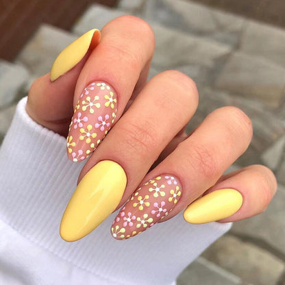 24pcs Light Green Stripe Gradient Wearing Fake Nails Seamless Removable Full Cover Long False Nails Press On Nails With Designs