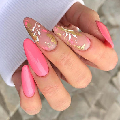 24pcs Light Green Stripe Gradient Wearing Fake Nails Seamless Removable Full Cover Long False Nails Press On Nails With Designs