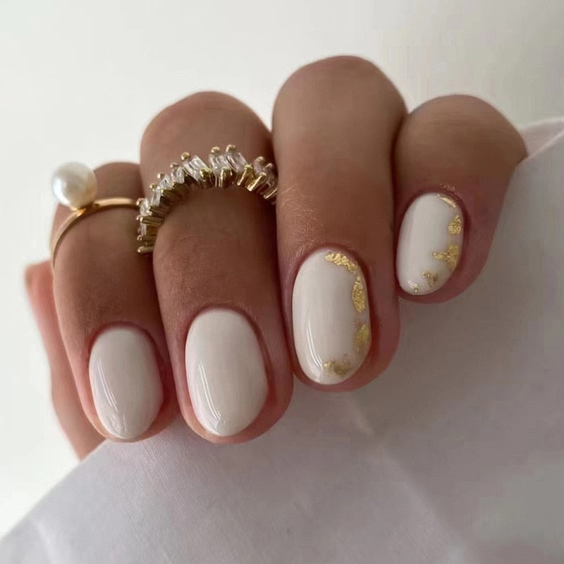 24pcs Long Stiletto False Nails wave Peals decorated Wearable French Fake Nails Press On Nails Leopard print Almond Manicure Tip
