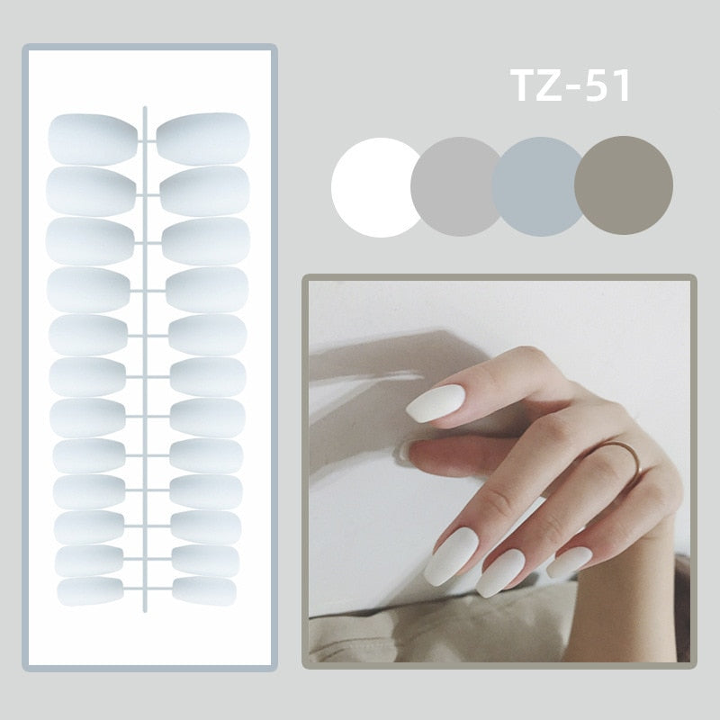 24pcs Silver glitter artificial fake nails with glue sweet cool y2k false nails with designs removeable french press on nails