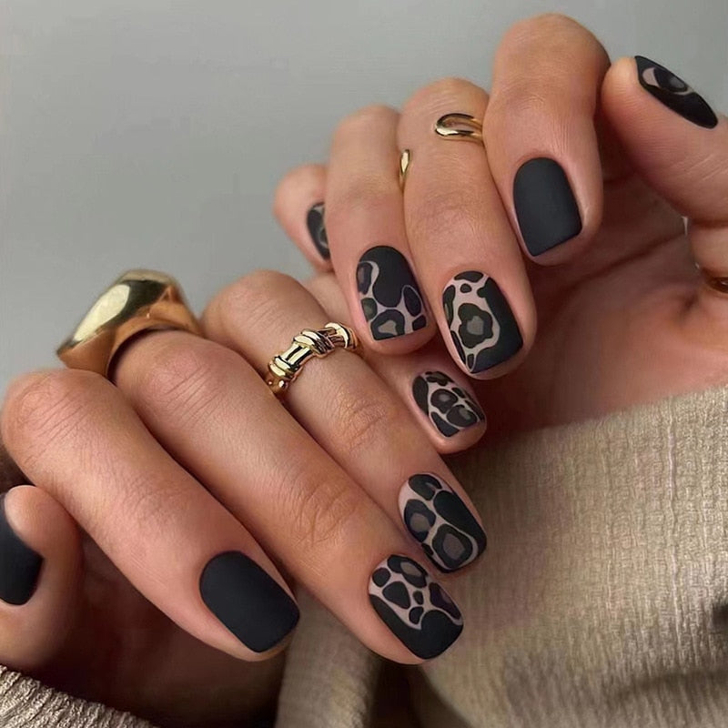 24pcs Silver glitter artificial fake nails with glue sweet cool y2k false nails with designs removeable french press on nails