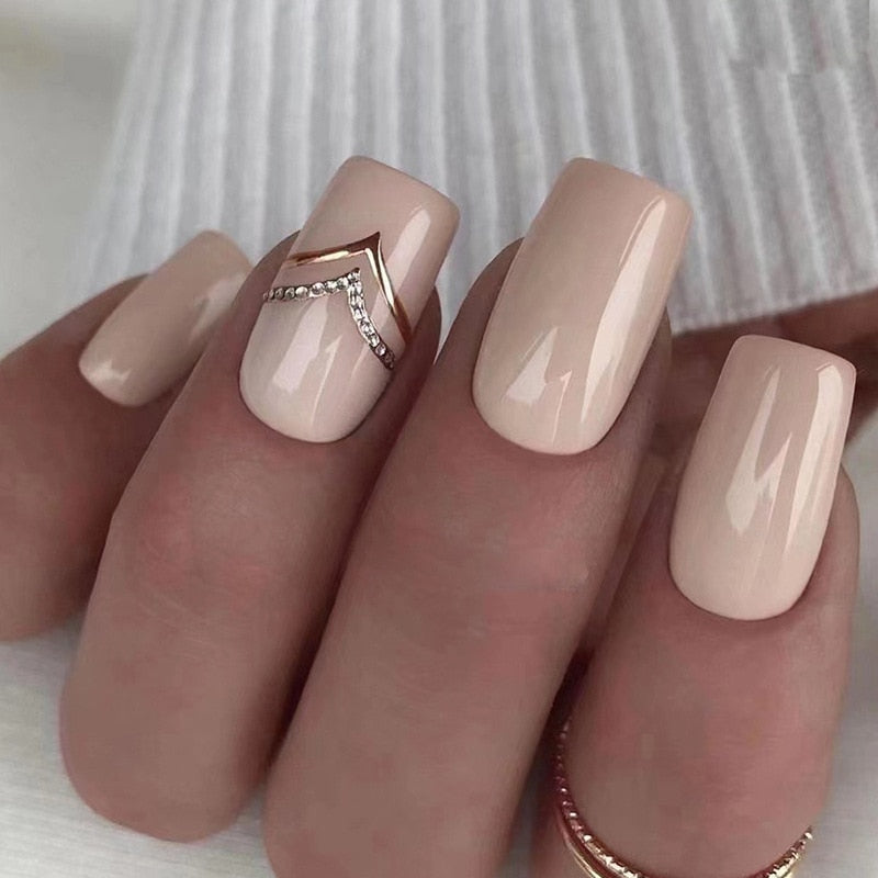 24pcs Silver glitter artificial fake nails with glue sweet cool y2k false nails with designs removeable french press on nails