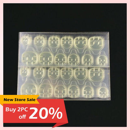 24pcs Simple Style Nail Art Colorful Lines Fake Nails In Shape Of Water Drop Press On False Nails With Glue DIY Nail Art Tips