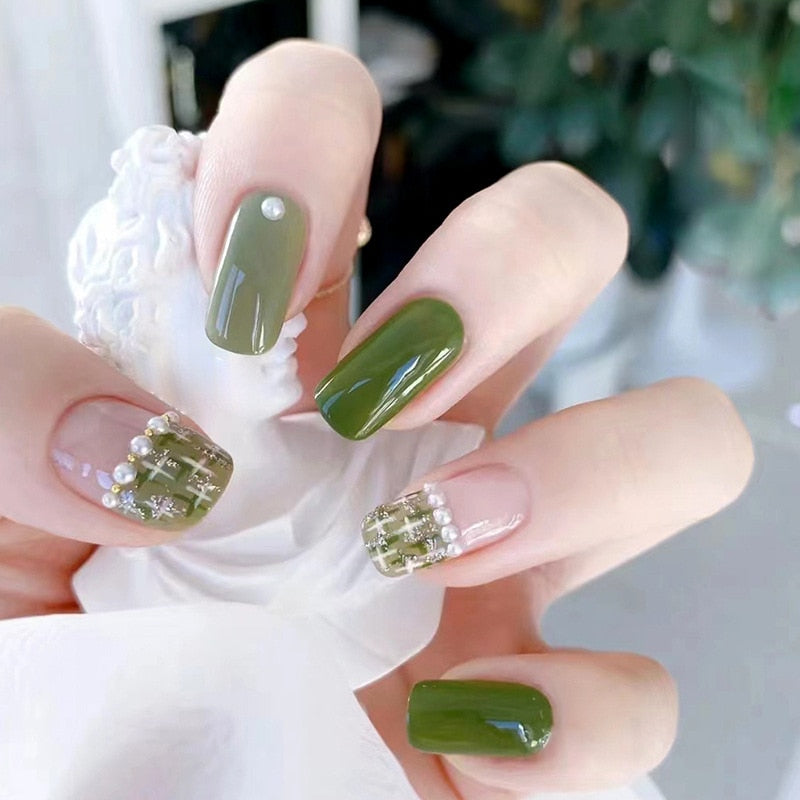24pcs Wearable Pink Press On Fake Nails Tips With Glue false nails design Butterfly Lovely Girl false nails With Wearing Tools