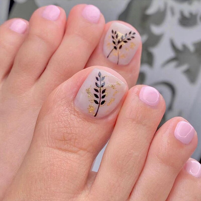 24pcs Wine Red Grid Seamless Removable Fake Toe Nails Reusable Acrylic Press On Nail Tips Full Cover Waterproof False Toenails