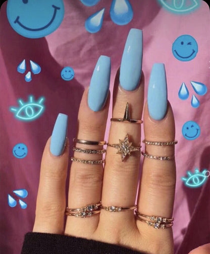 24pcs/box Printing Nails Patch MidLength Fake Nails With Design Full Cover Acrylic Press On Nails Long Artifical Nails With Glue