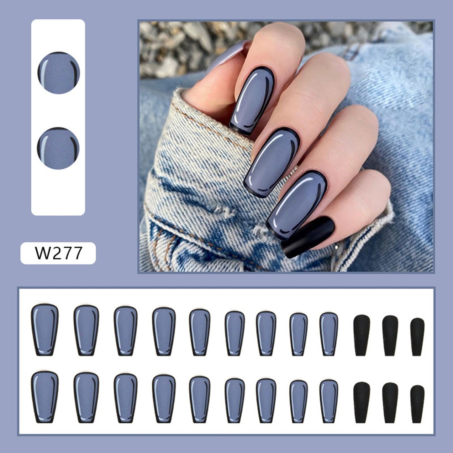 Comic Style False Nails for ACGN Girls 24pcs Coffin y2k Style Press on Nail Tips Full Cover Wearable Short Square Acrylic Nails