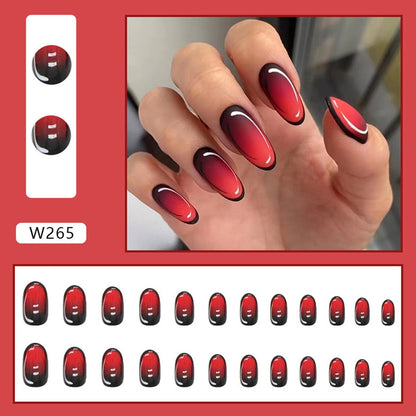 Comic Style False Nails for ACGN Girls 24pcs Coffin y2k Style Press on Nail Tips Full Cover Wearable Short Square Acrylic Nails