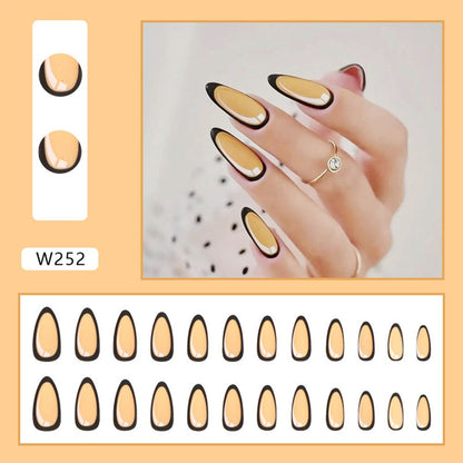 Comic Style False Nails for ACGN Girls 24pcs Coffin y2k Style Press on Nail Tips Full Cover Wearable Short Square Acrylic Nails