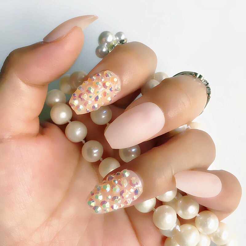Fake nails 24pcs/set coffin artificial nails tips Custom Rhinestone press on nail false nails art tools Accessories