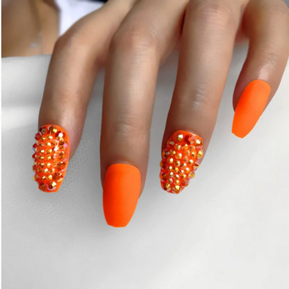 Fake nails 24pcs/set coffin artificial nails tips Custom Rhinestone press on nail false nails art tools Accessories