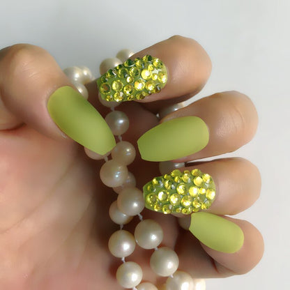Fake nails 24pcs/set coffin artificial nails tips Custom Rhinestone press on nail false nails art tools Accessories