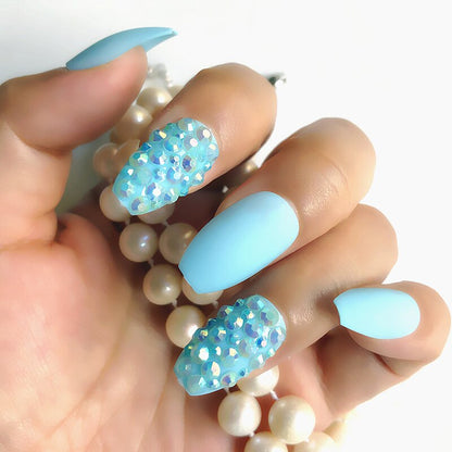 Fake nails 24pcs/set coffin artificial nails tips Custom Rhinestone press on nail false nails art tools Accessories