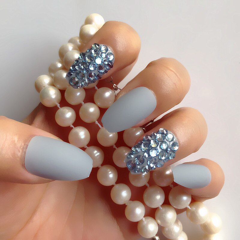 Fake nails 24pcs/set coffin artificial nails tips Custom Rhinestone press on nail false nails art tools Accessories