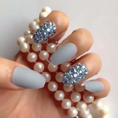 Fake nails 24pcs/set coffin artificial nails tips Custom Rhinestone press on nail false nails art tools Accessories