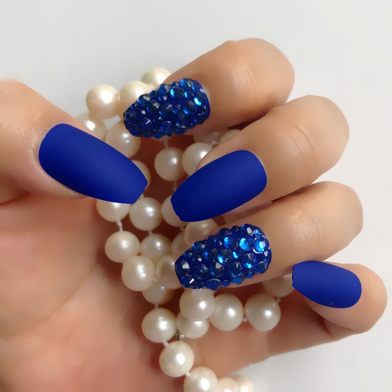 Fake nails 24pcs/set coffin artificial nails tips Custom Rhinestone press on nail false nails art tools Accessories