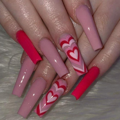 French Ballet False Nails With Gold Foil Glitter Designs Wearable Long Coffin Ballerina Press On Fake Nails Full Cover Nail Tips